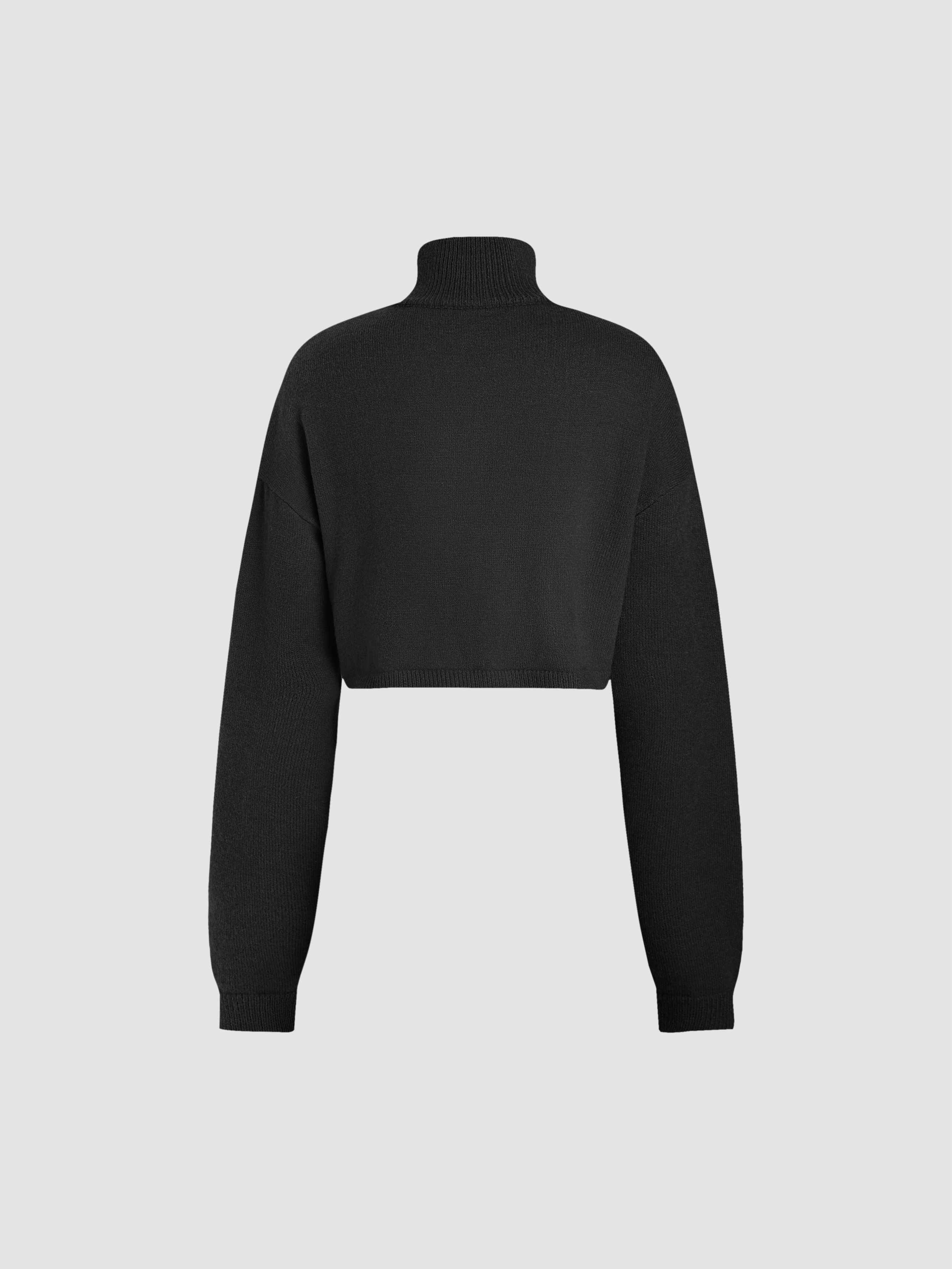 Cropped high clearance neck jumper