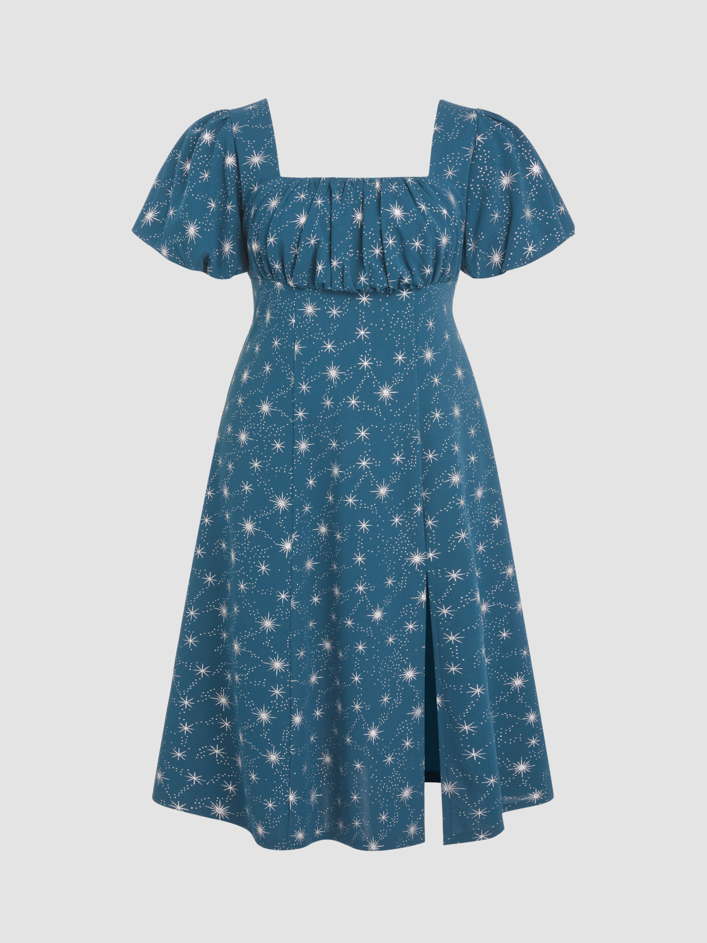Square Neck Star Midi Dress Curve & Plus