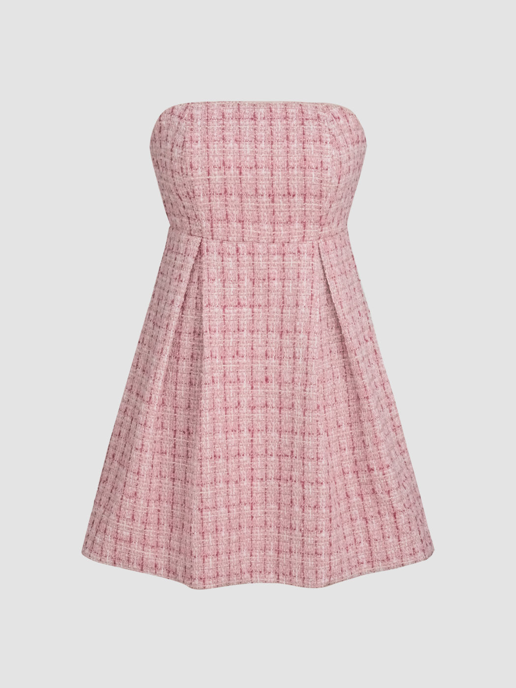 Sun Dresses Tweed Tweed Pleated Tube Mini Dress For Date Party/Clubbing ...