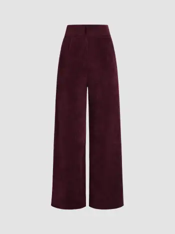 Pantaloni cropped a pieghe in velluto a coste
