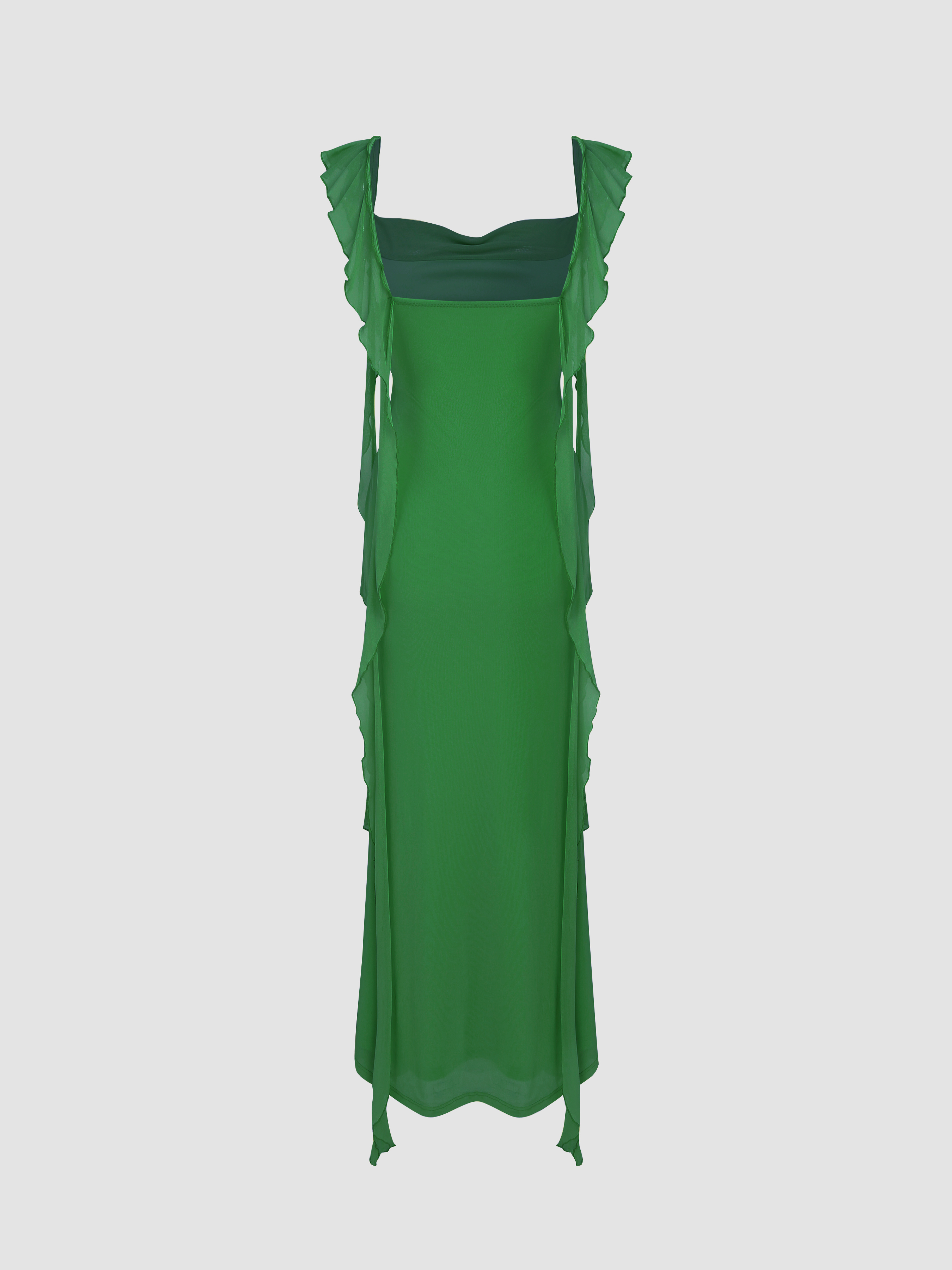 ivory maxi dress satin Ivory Simple Satin Wedding dress with train White / M