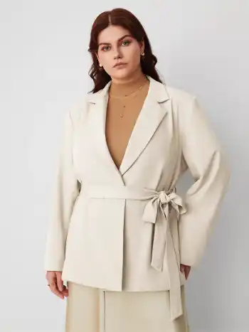 Blazer With Belt Curve & Plus