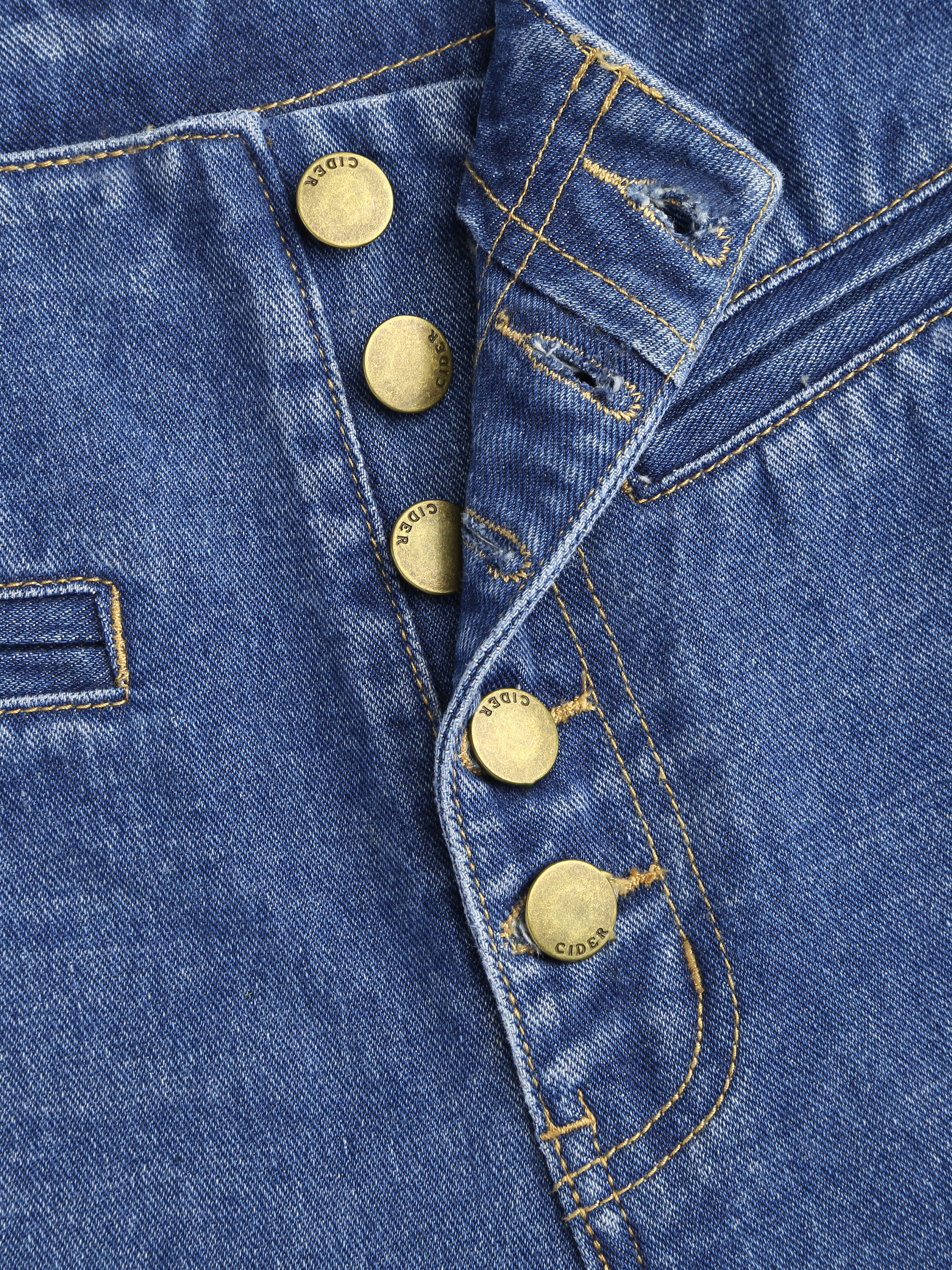 【COSYHARU】High-inch side button denim COSYHARU (コシハル) - ゴインチサイドボタンデニム / High-inch