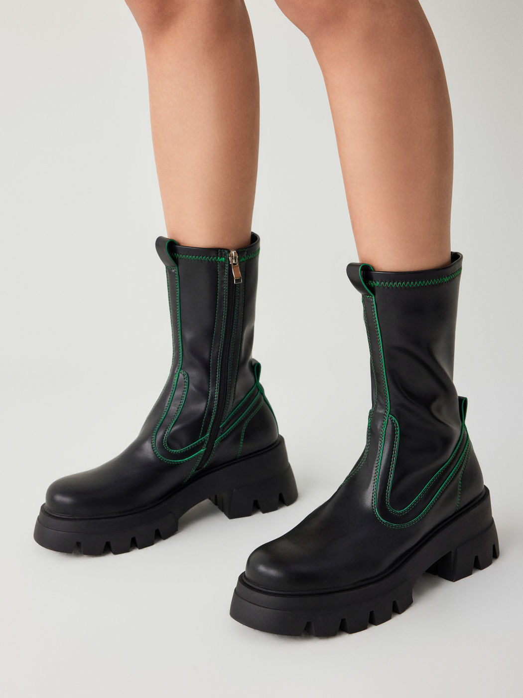 Leather Ankle Chelsea Boots For School Date Music Festival/Live House