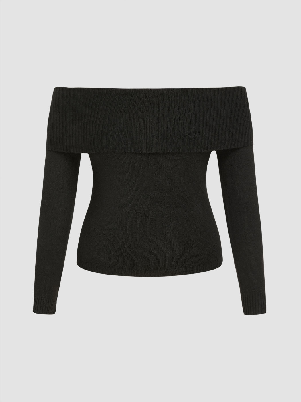 OFF SHOULDER LONG SLEEVE KNIT TOP