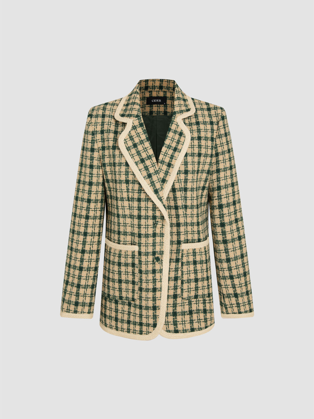 Solid Notched Collar Blazer