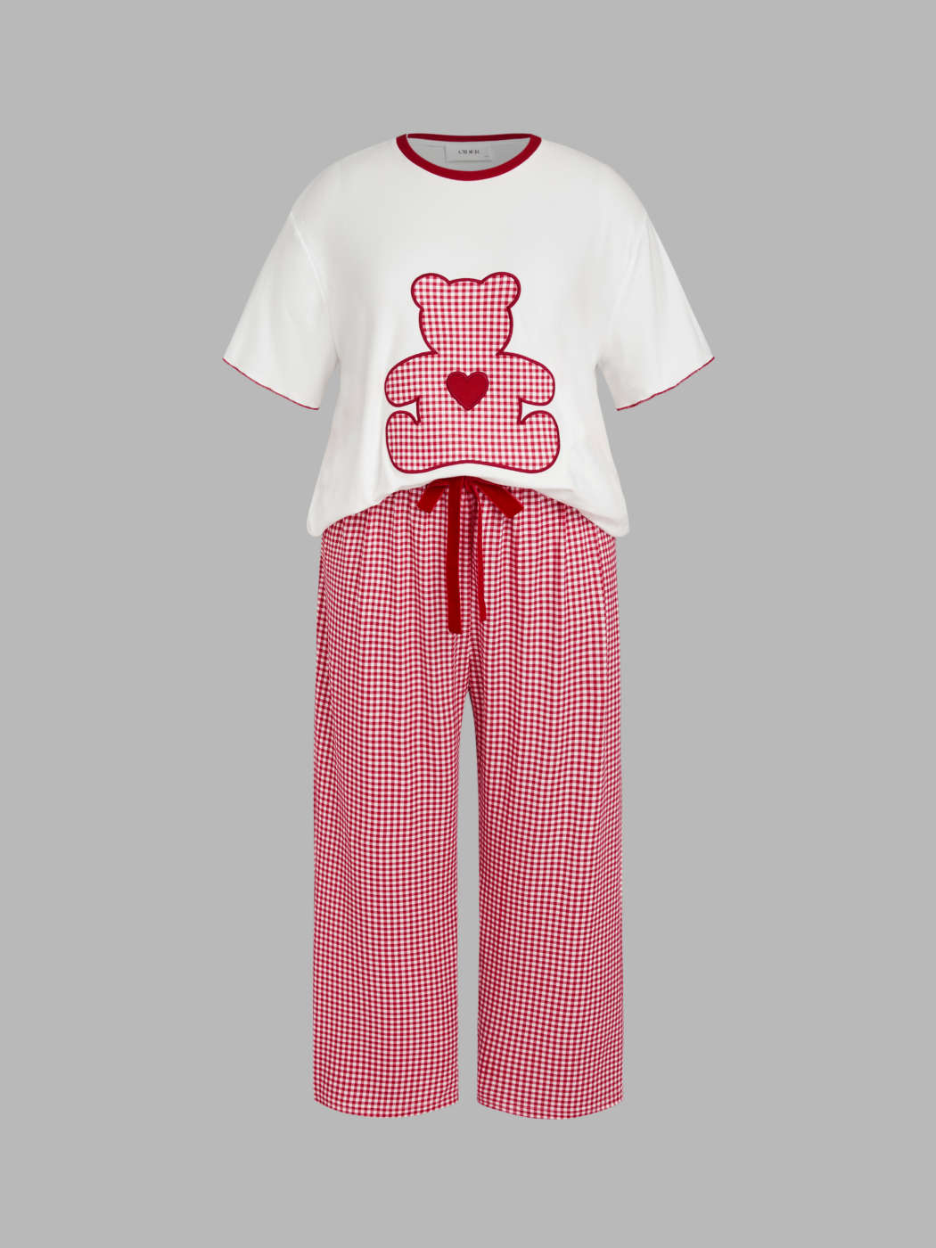 Cute Heart Pattern Flared Trousers - Cider