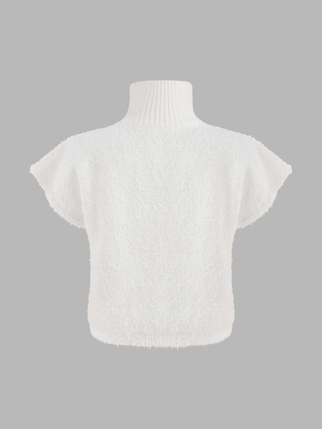 White Solid High Neck Top For Women 