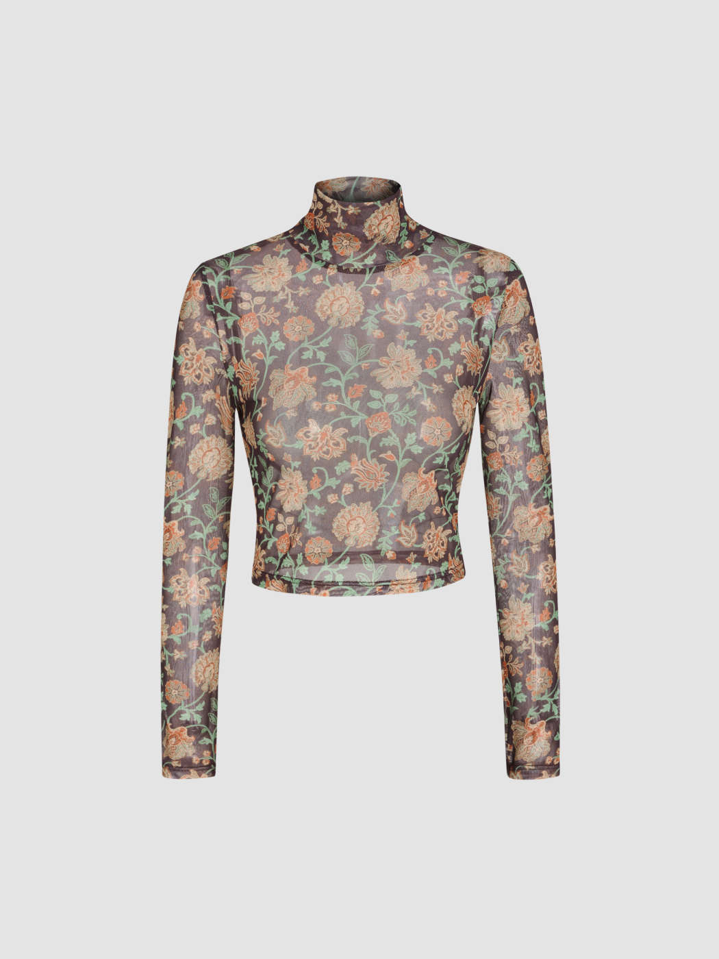 Floral Print Crop Top - Cider