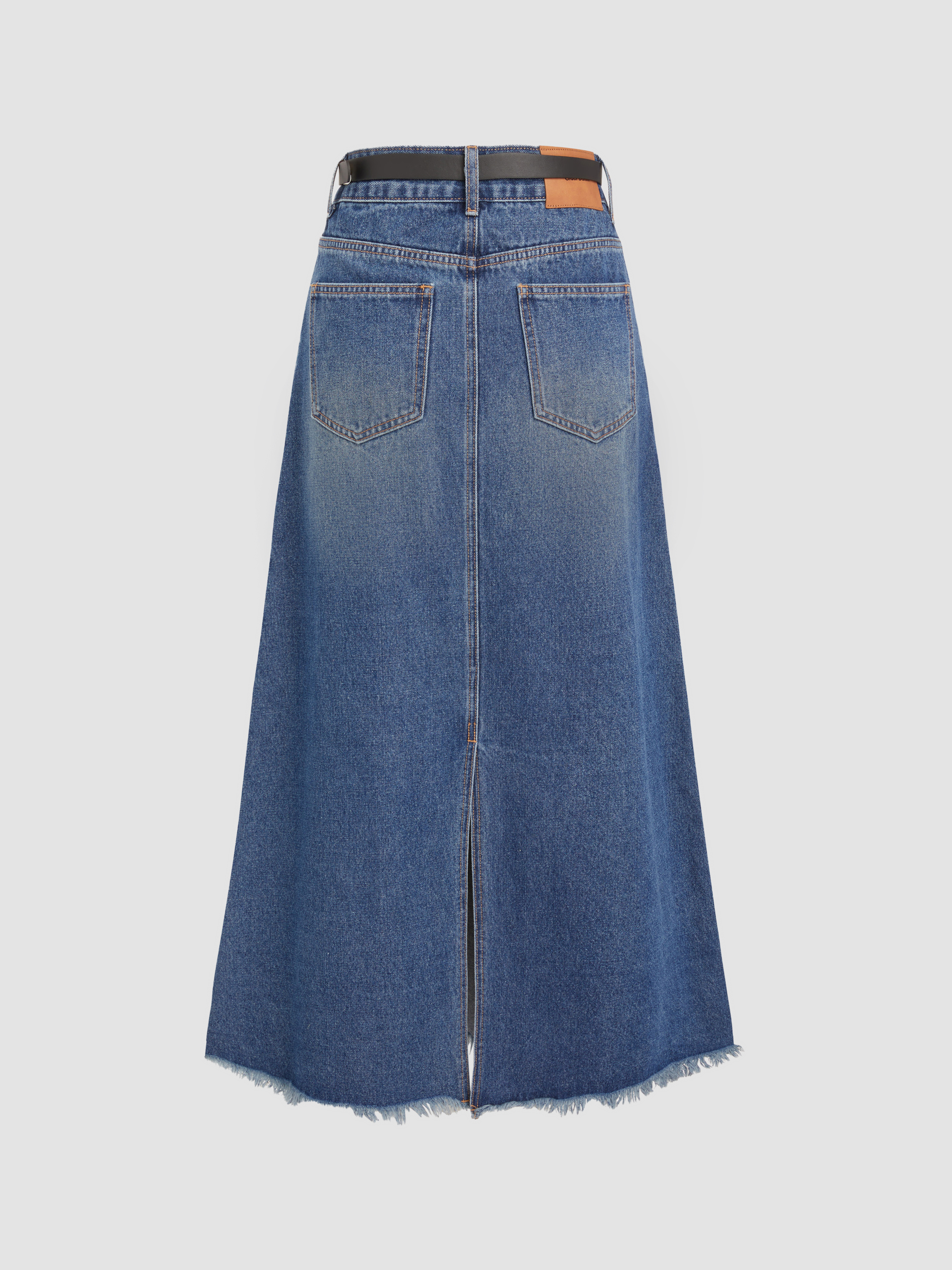 Denim Skirts Denim Denim High Waist Pleated Belted Maxi Denim Skirts Denim Denim High Waist Pleated Belted Maxi