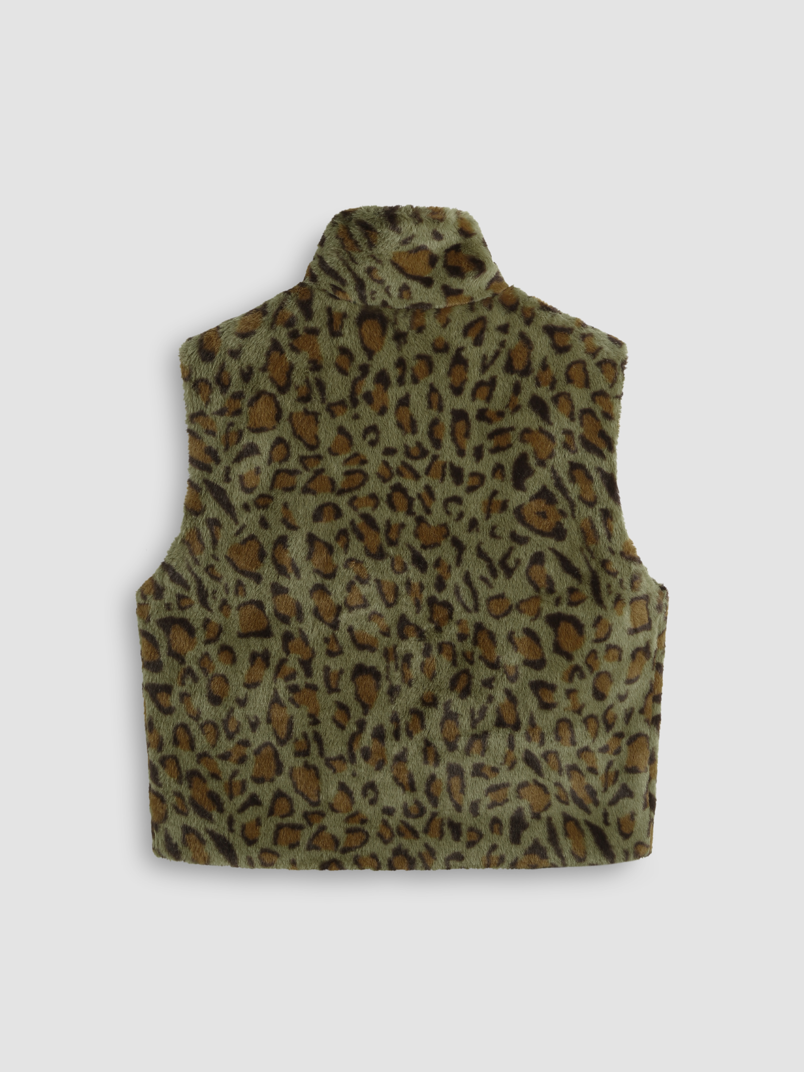 Leopard-print puffer vest