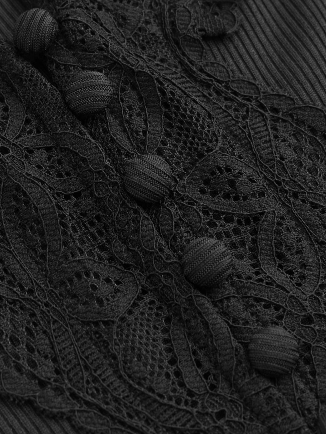 V-neck Solid Lace Trim Button Bodysuit