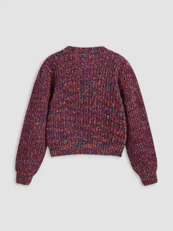 Bunter V-Ausschnitt Strickjacke