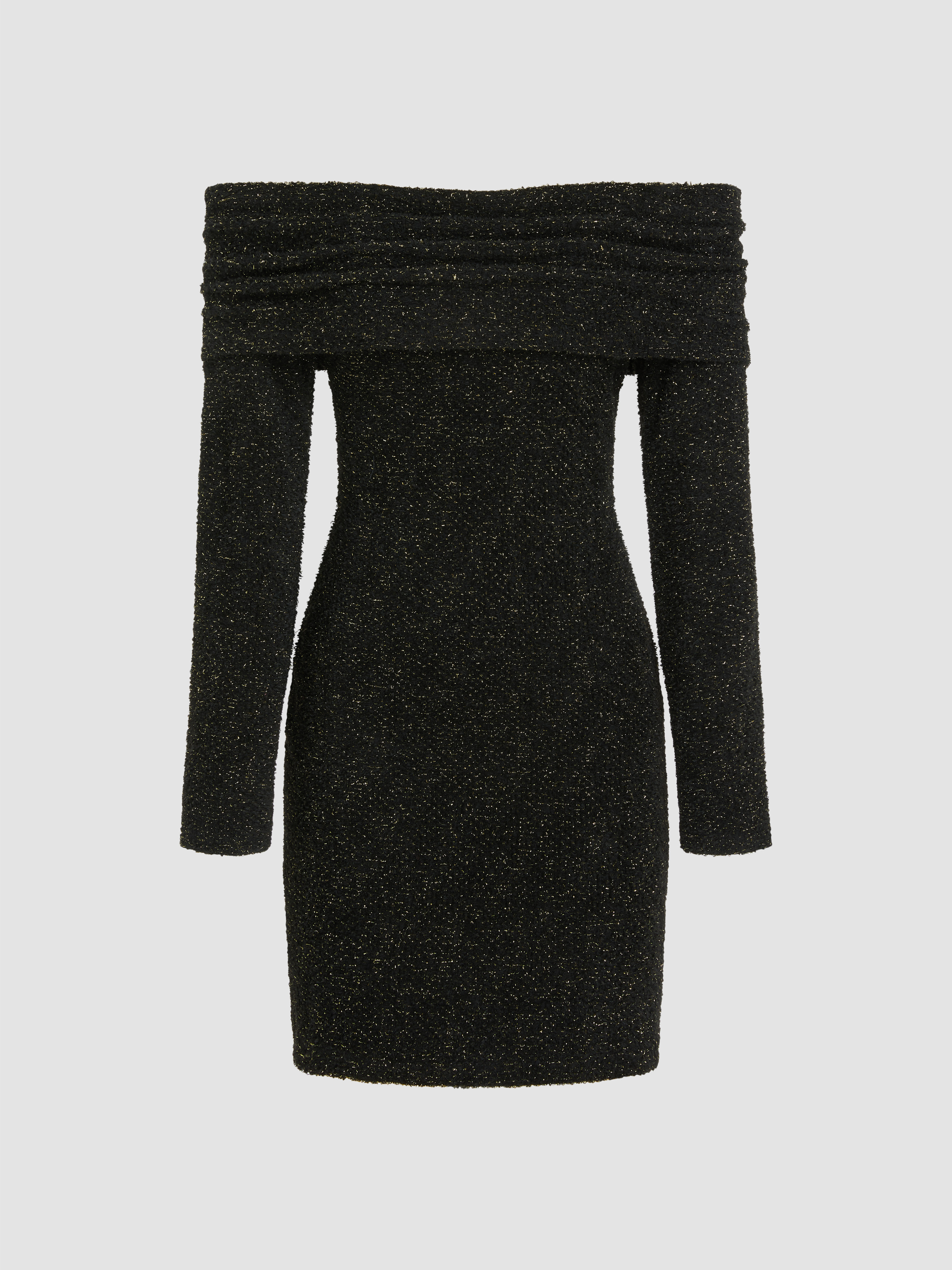 Jersey Metallic Off-shoulder Mini Dress For Date Party/Clubbing