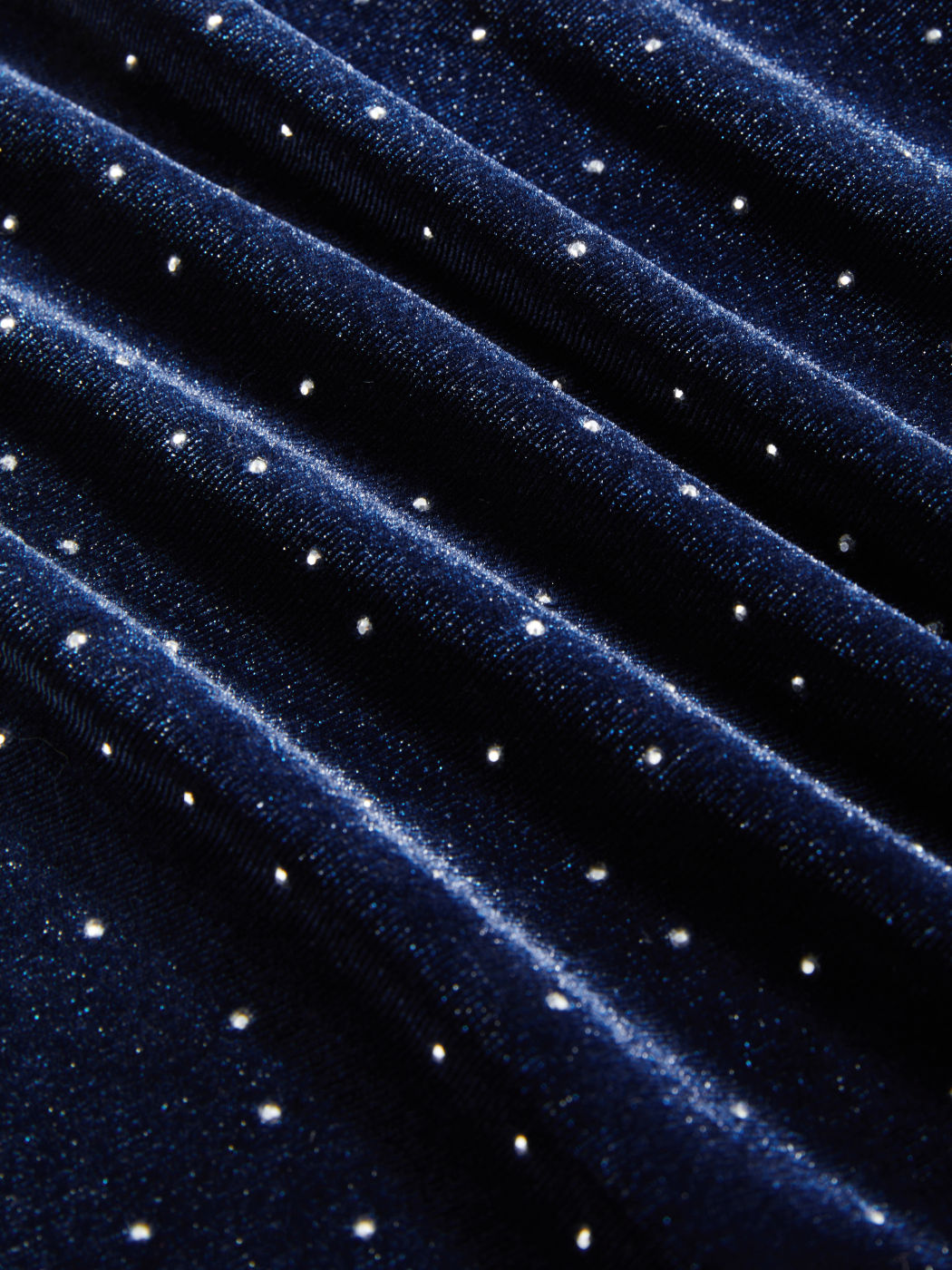  Samt V-Ausschnitt Strass Maxikleid