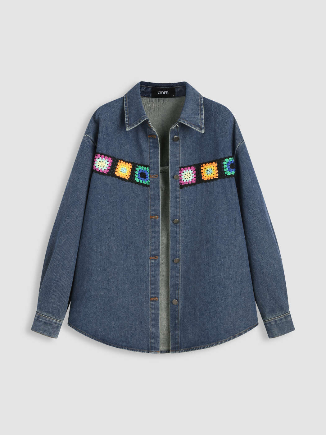 Vaquero Trajes del Oeste Denim Chaqueta Vaquera Bordada Sólida de
