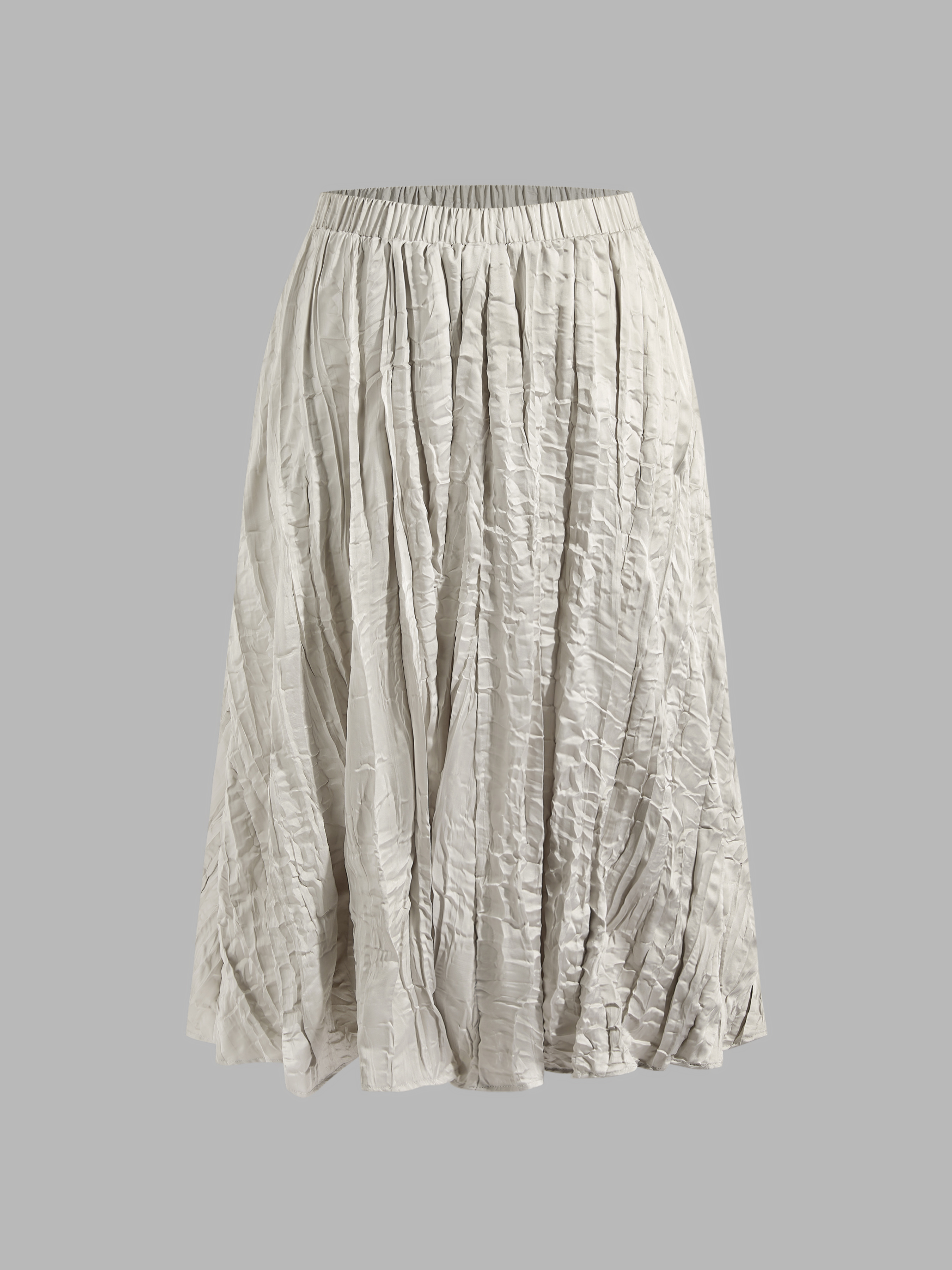 Woven Middle Waist Solid Maxi Skirt Curve & Plus Cider