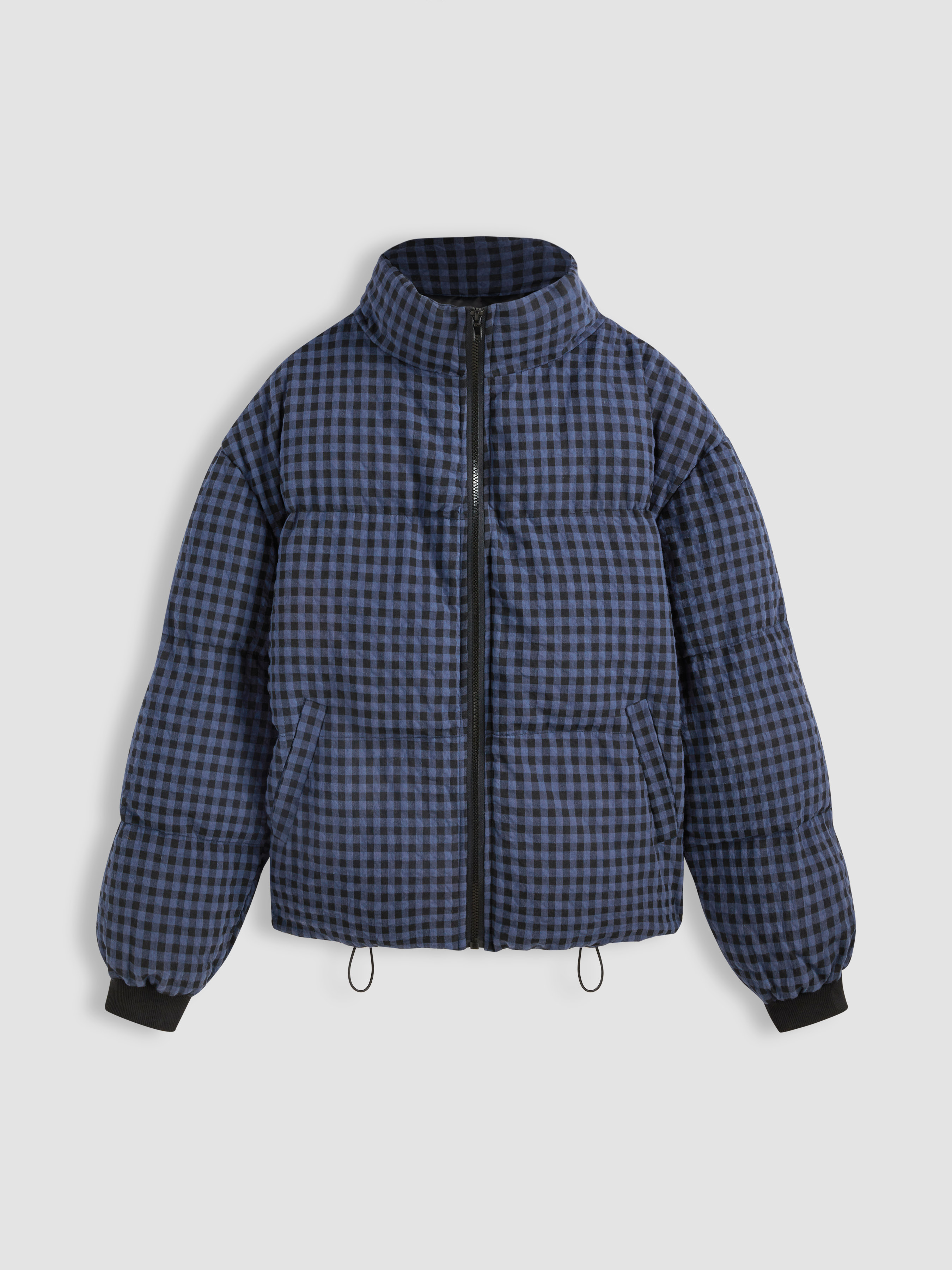 Plaid zipper online jacket