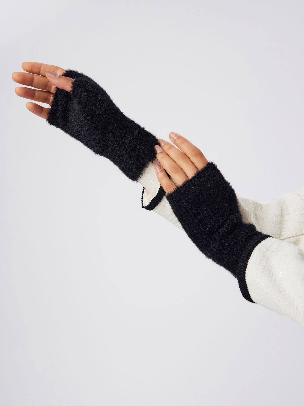 Fingerless Fluffy Warm Gloves 