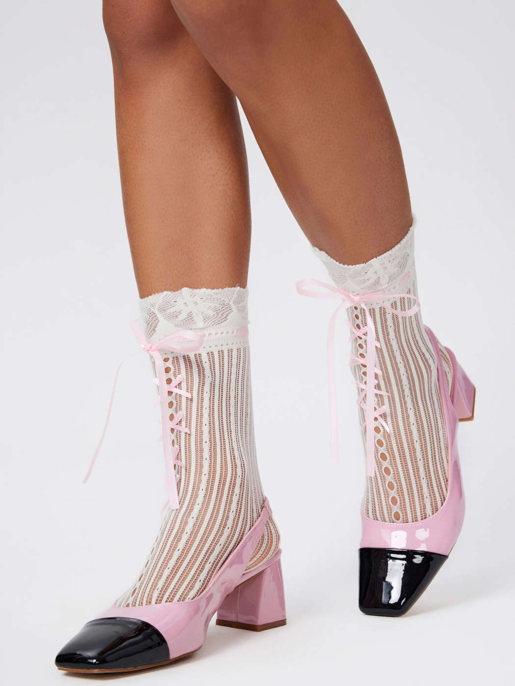 Lace Trim Bowknot Socks