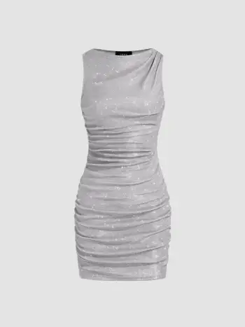 Mesh Round Neck Abstract Crop Tank Top