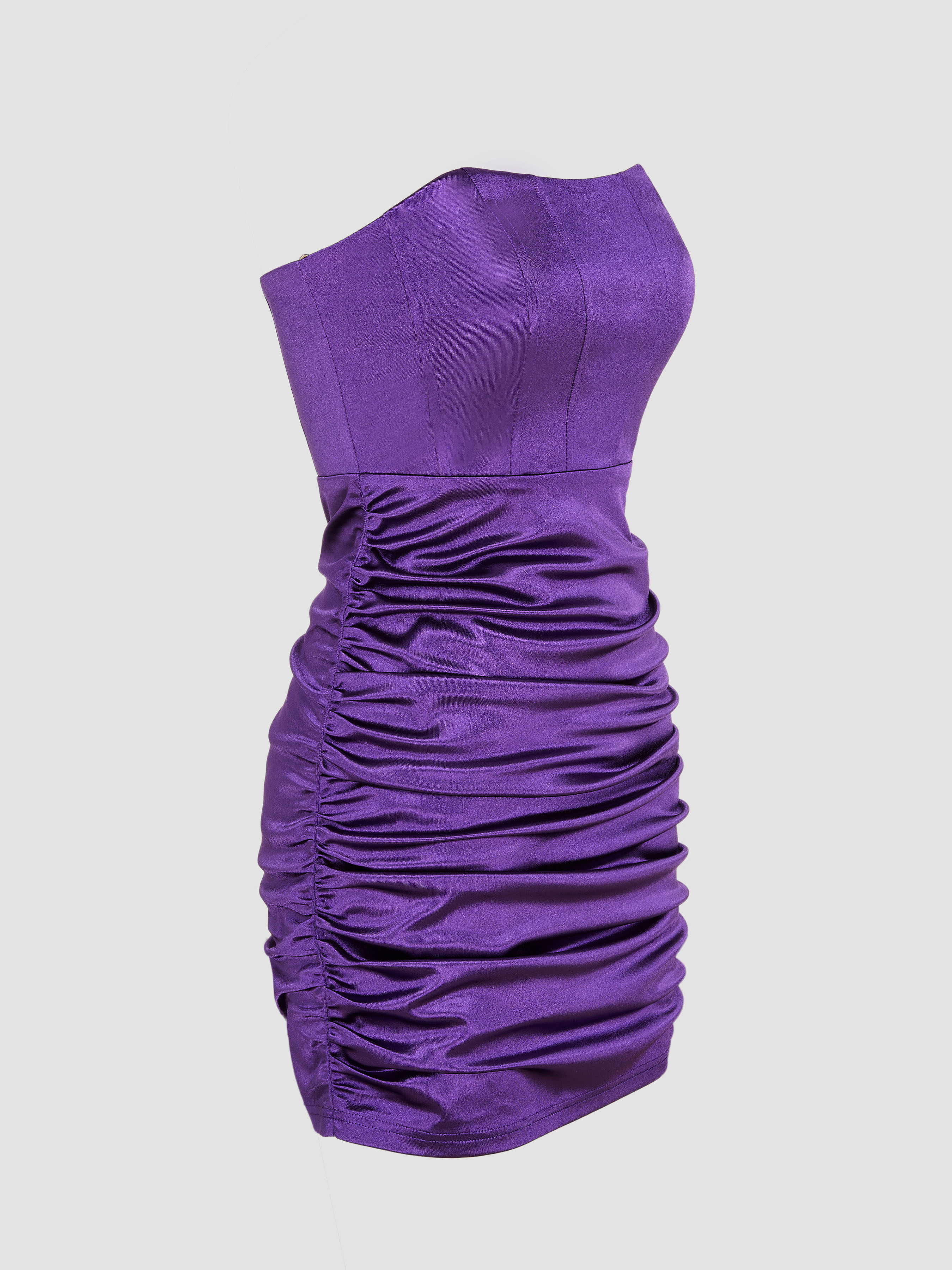 Sun Dresses Solid Ruched Tube Mini Dress For Date Party/Clubbing