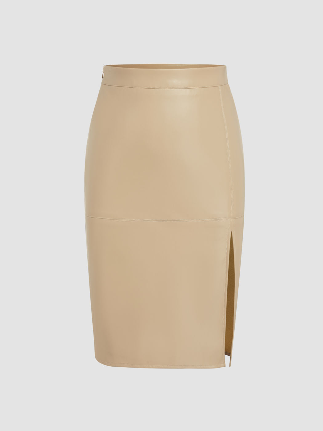  Kunstleder Hohe Taille Split Minirock