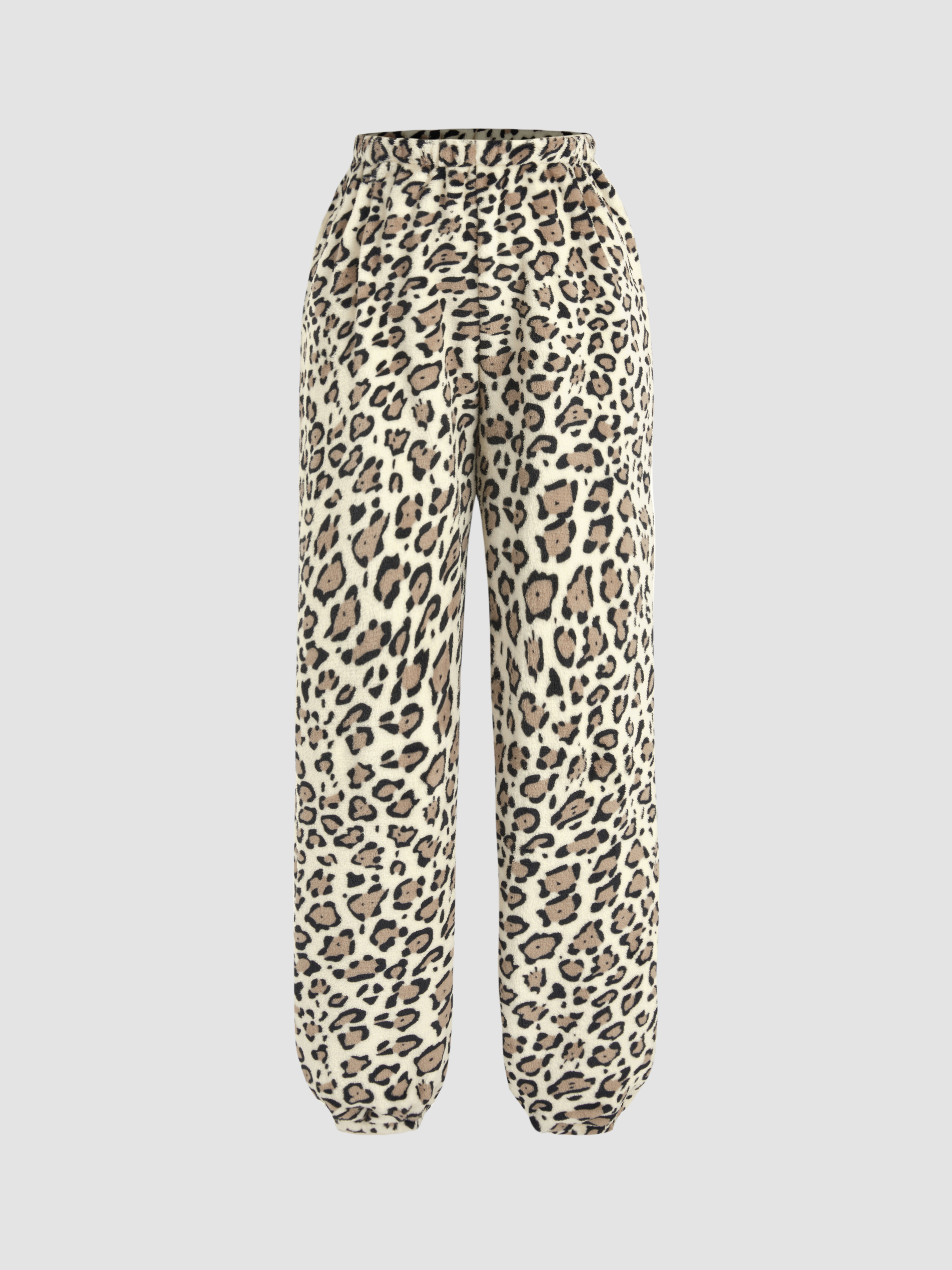 Brown Leopard Print Pants - Cider