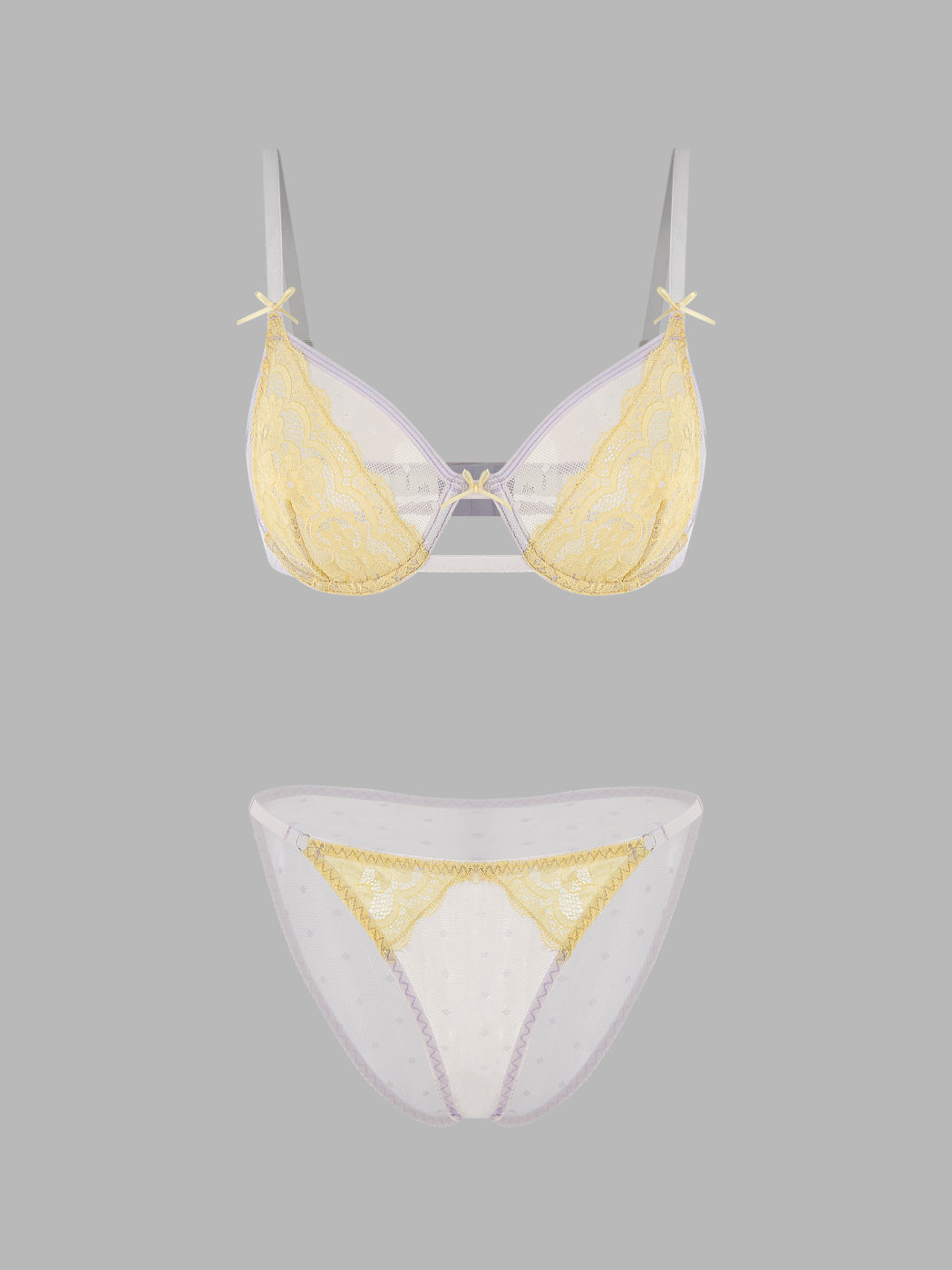 Two Tone Bralette & Brief Lingerie Set