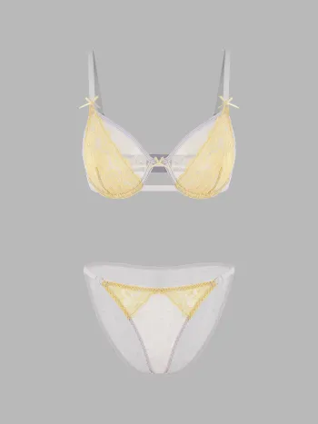 Two Tone Bralette & Brief Lingerie Set
