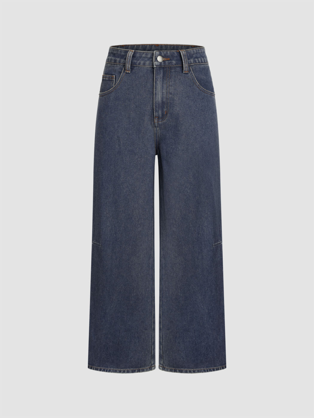 Mid Waist Floral Crochet Wide Leg Jeans