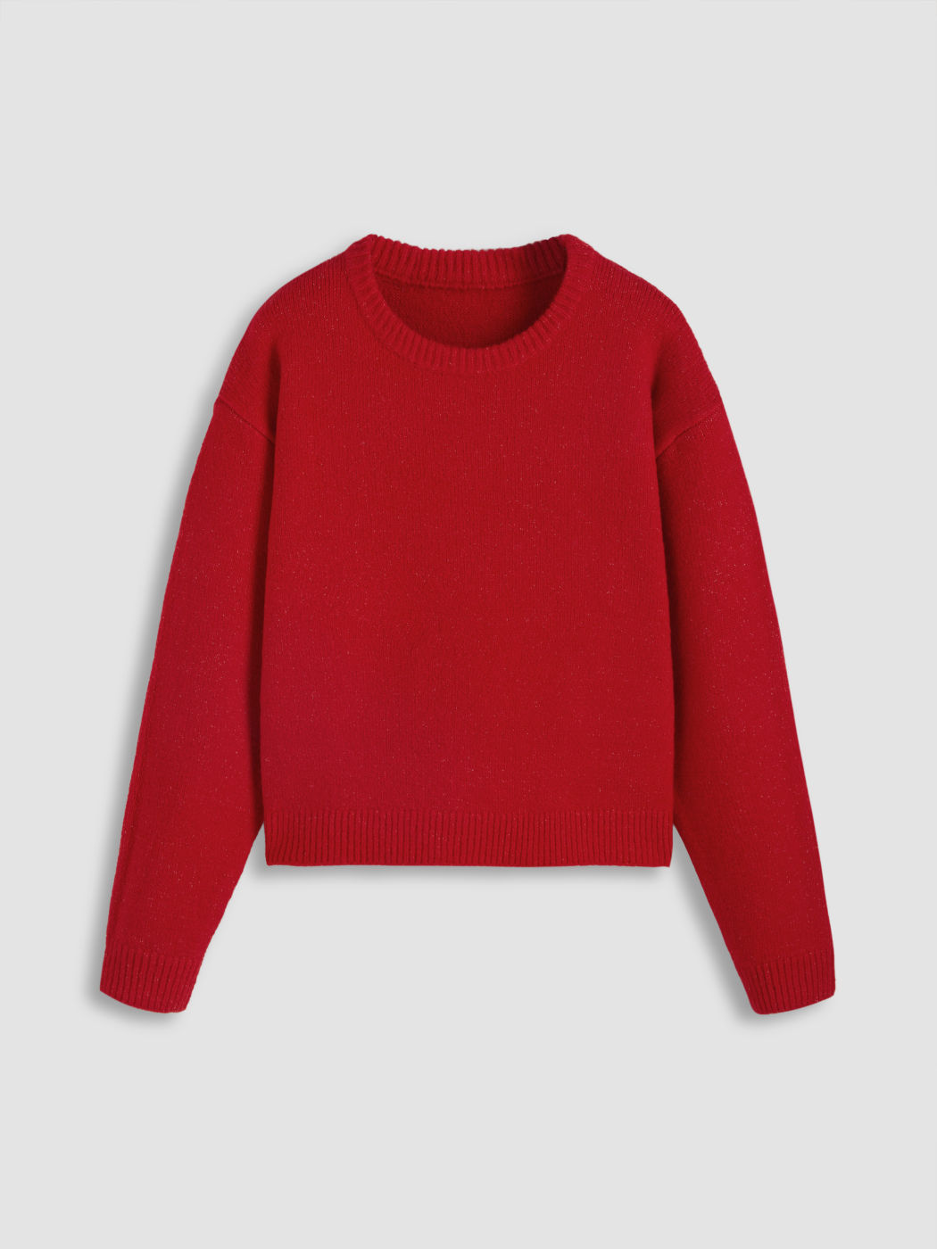 Round Neck Knitted Long Sleeve Sweater