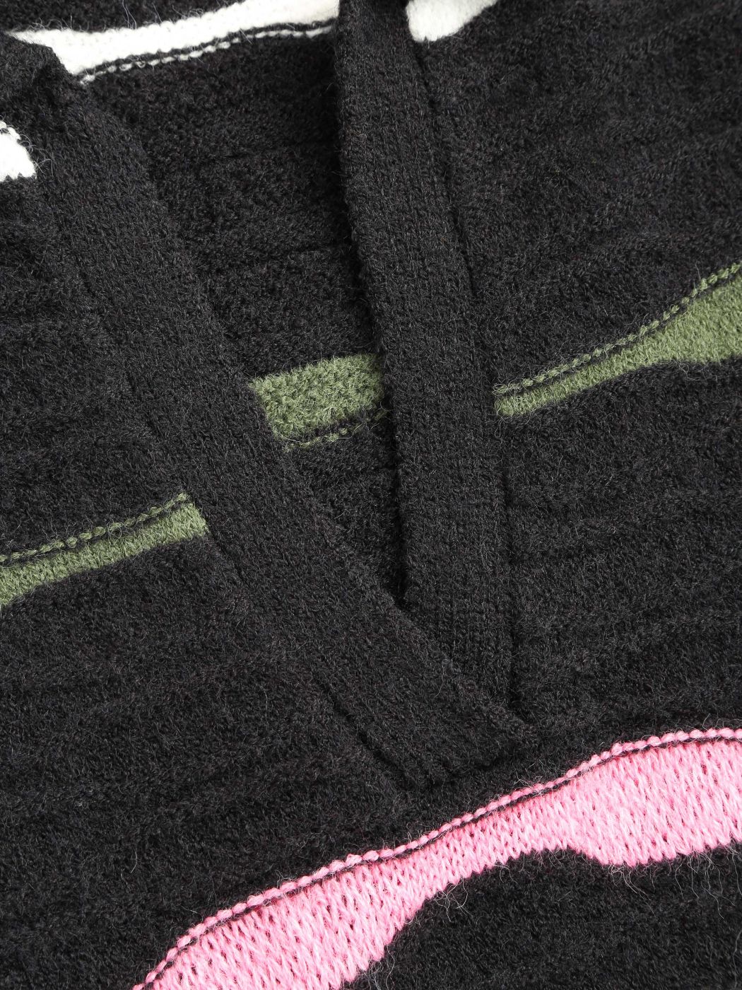  Strick Jacquard V-Ausschnitt Geometrisches Midikleid Kurve & Plus