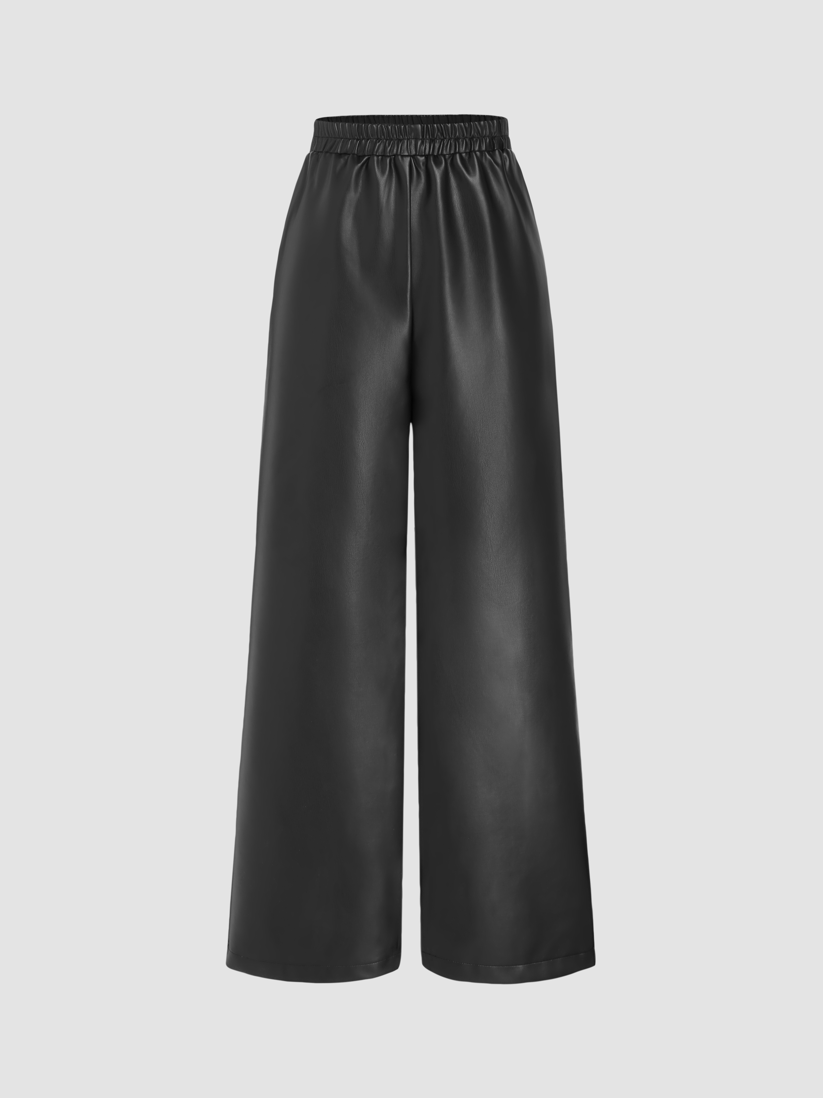 Black Mesh Stripe High Waisted Wide Leg Pants