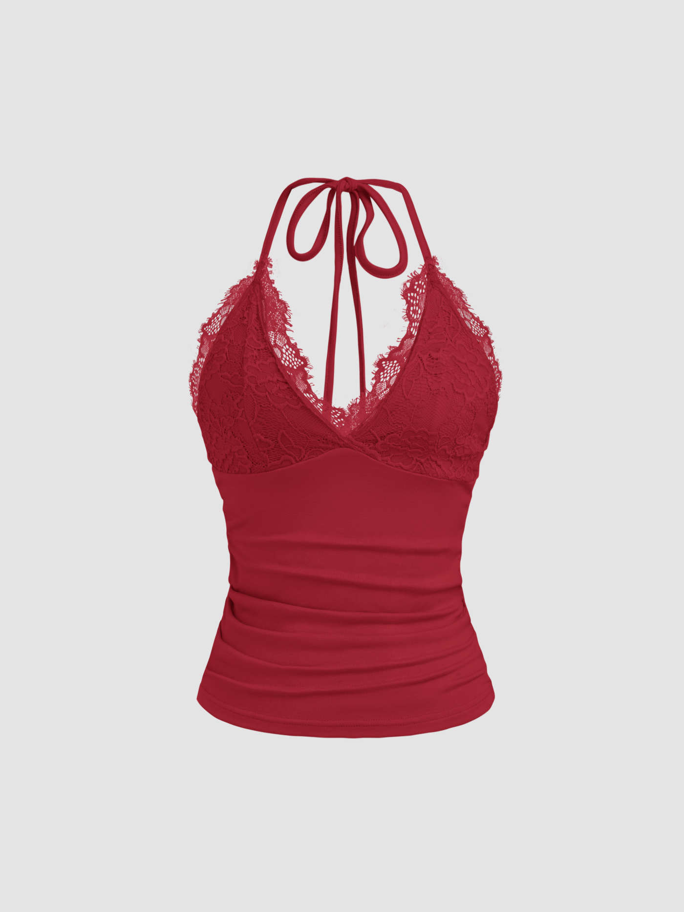 Chemise à manches longues avec nœud à l'avant et volant au bas