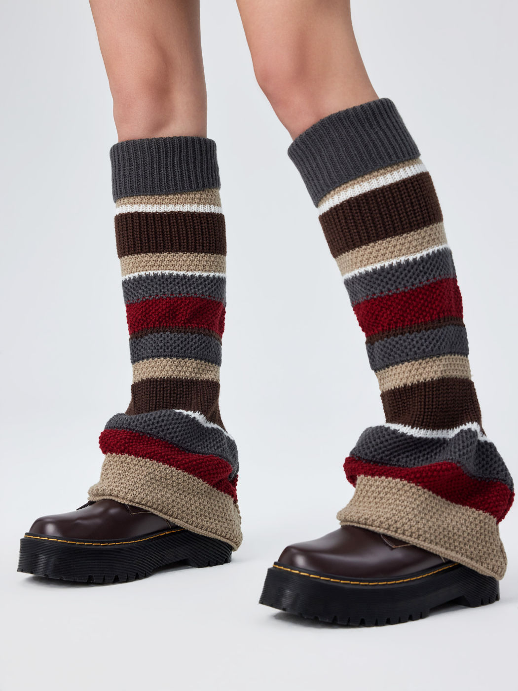 Winter Warm Striped Leg Warmers 