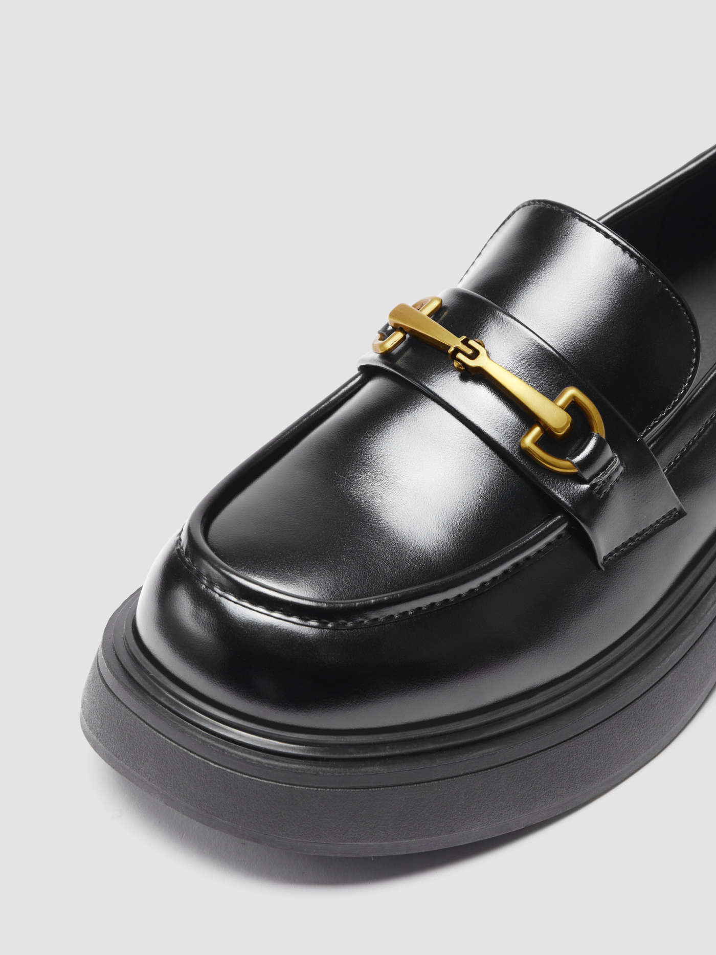 FAUX LEATHER BUCKLE ROUND TOE LOAFERS For School Daily Casual Exhibition Coffee Shop Outdoor Work