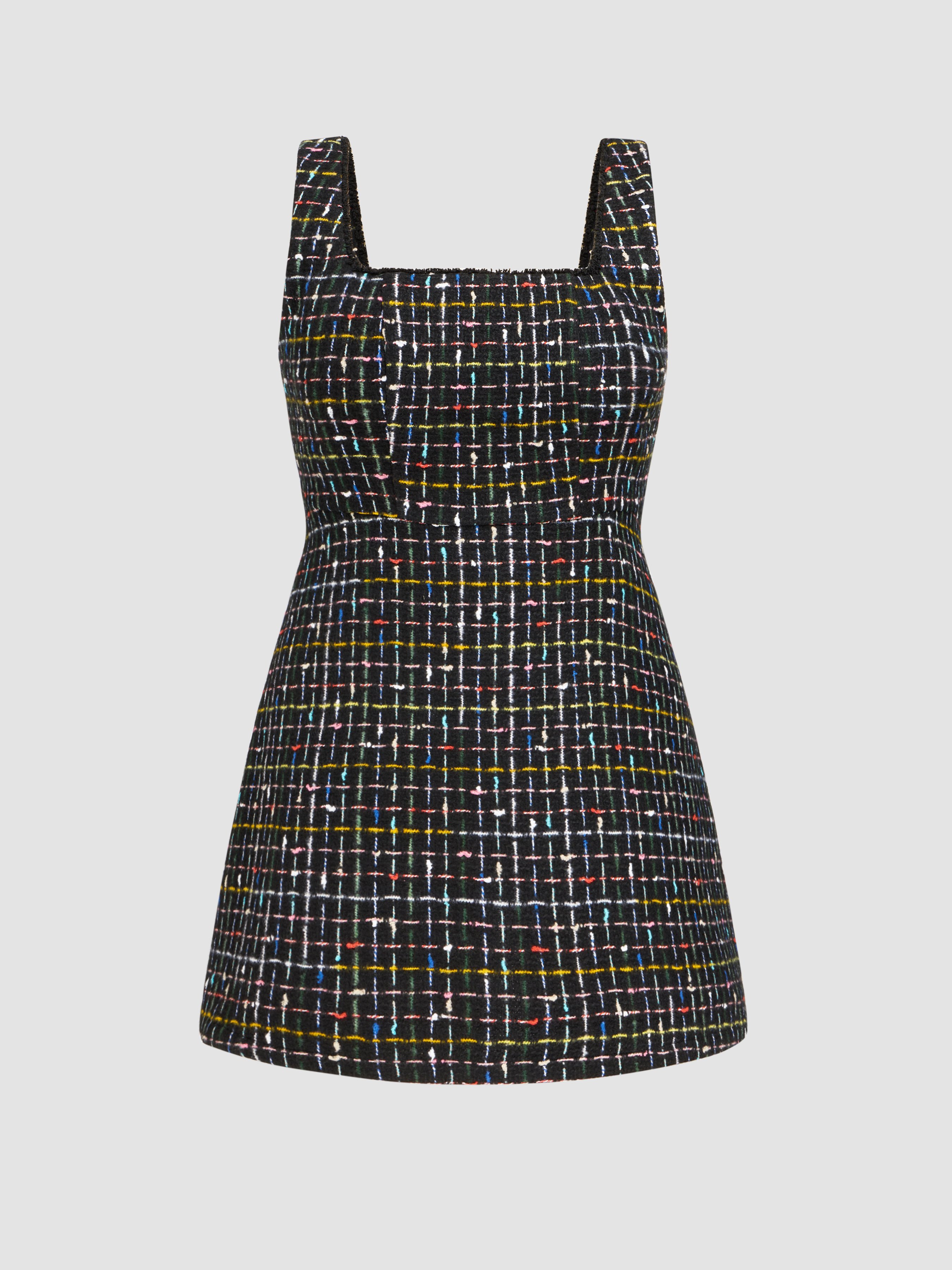 CIDER Women's Gingham Long Sleeve Mini Dress - Square Neck A-Line Vintage Style Dress - View #10