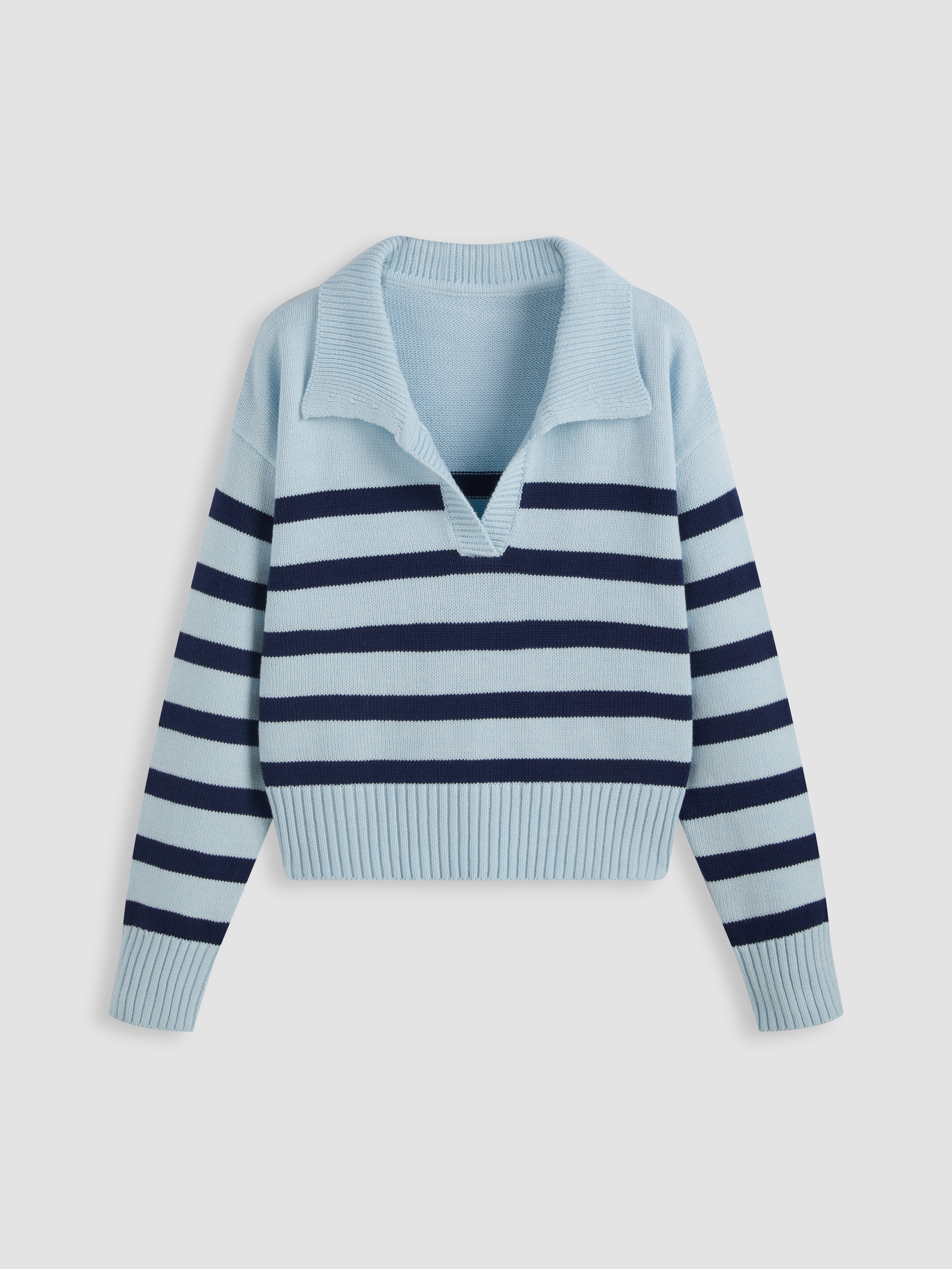 【SCENERITY】Brin collar striped knit Brin collar striped knit - SCENERITY