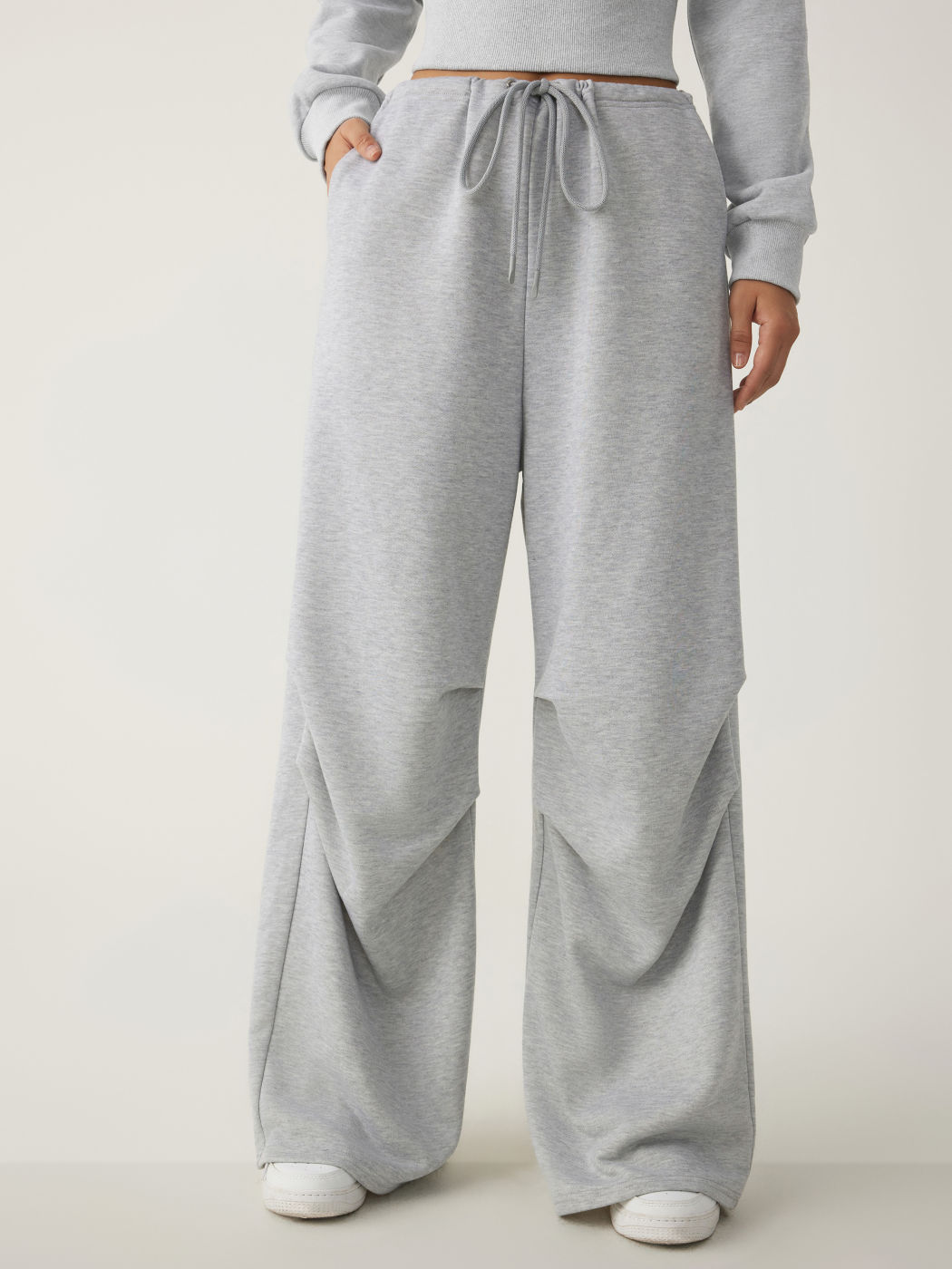 Middle Waist Drawstring Wide Leg Sweatpants