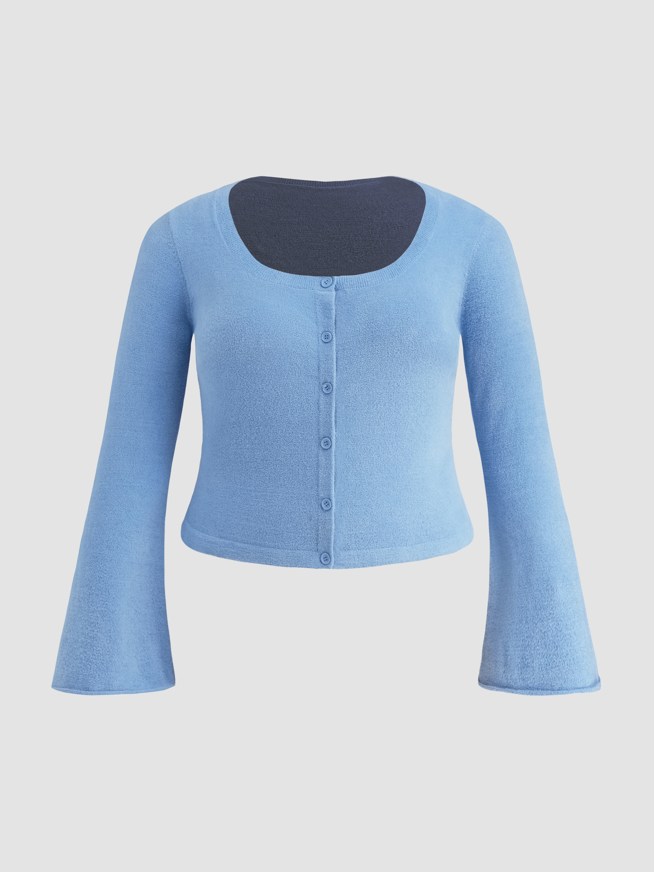 ROUND NECK POCKET DETAIL KNIT CARDIGAN