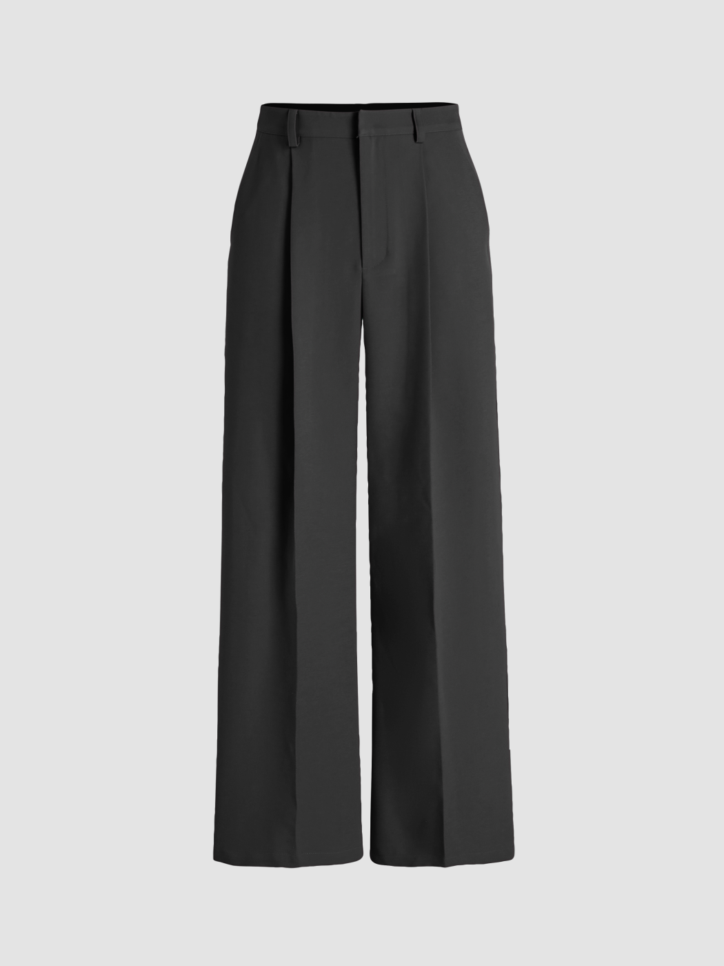 Petite High Waist Pleated Wide Leg Pants - Cider