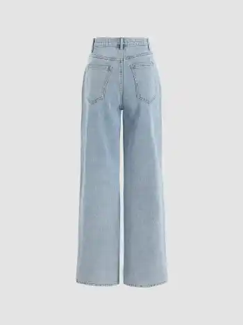Petite Denim Classic Ripped Straight Leg Jeans