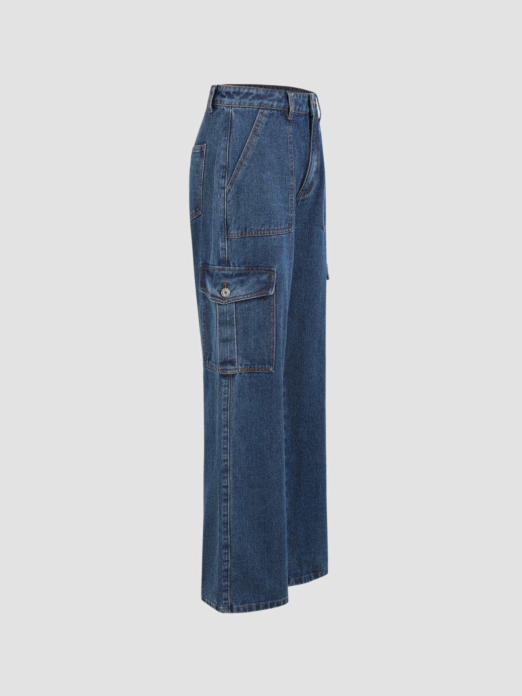 Petite Solid Cargo Jeans