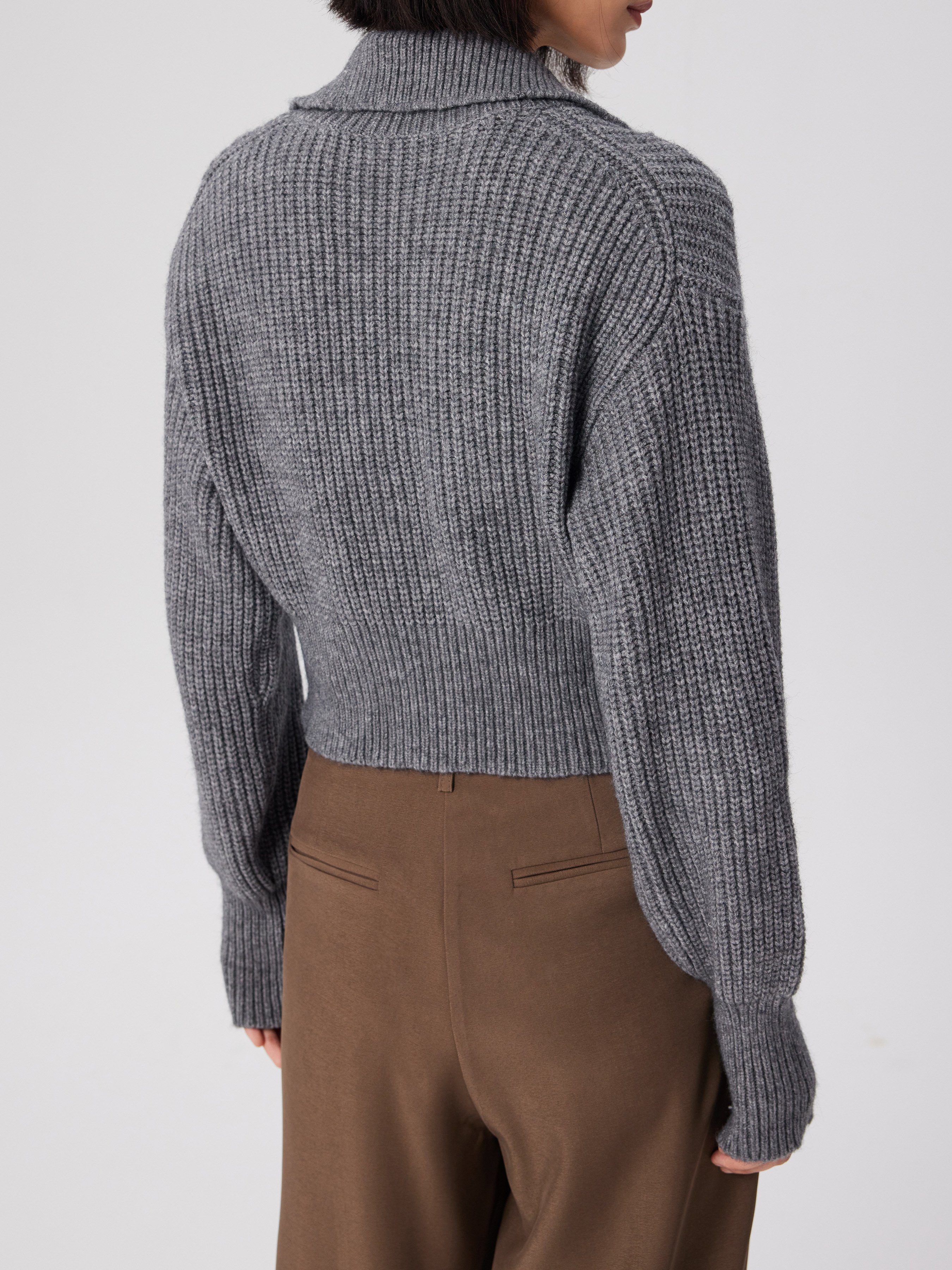 Fall Cardigan Fall Sweater Knit Fabric Solid Knit Polo