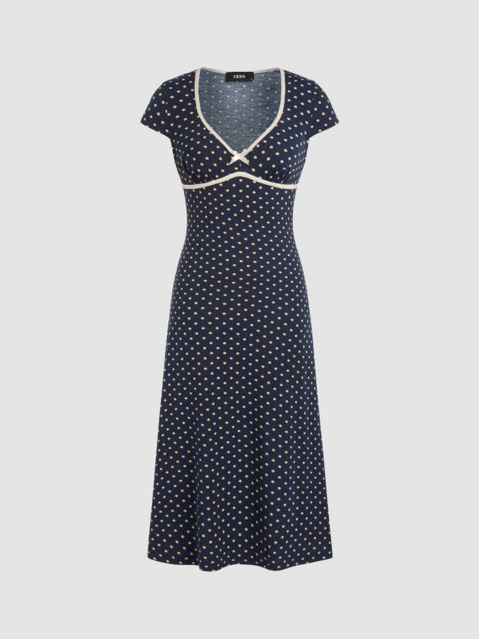 emily in paris blue polka dot dress SHEIN | Dresses | Adorable Blue Polka Dot Emily In Paris Style Dress