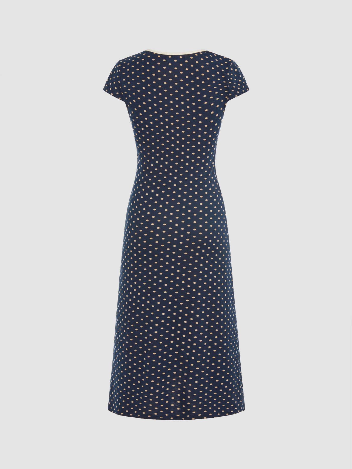 Knit V-neck Polka Dot Bowknot Midi Dress