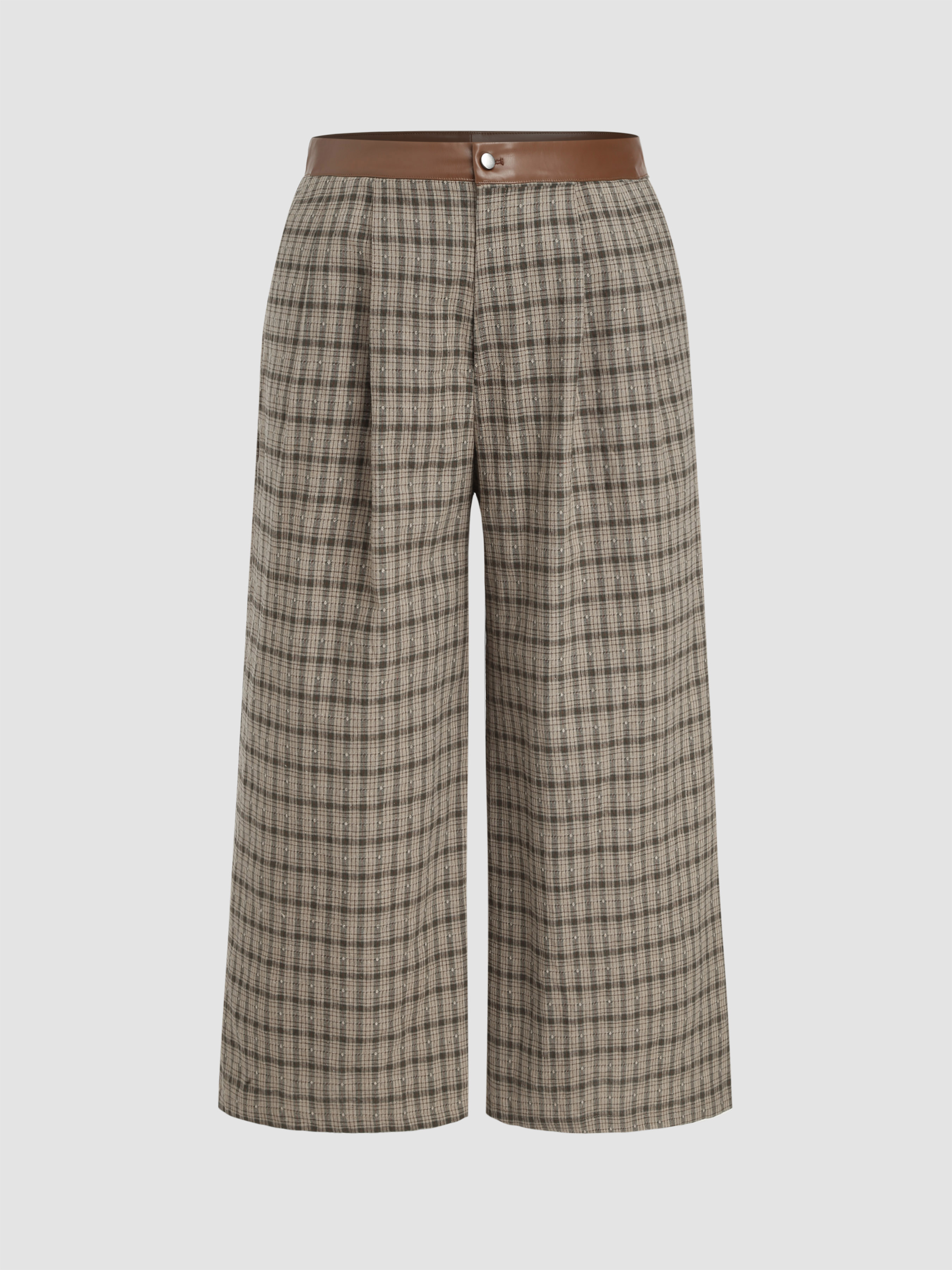 Plaid wide leg cropped pants hotsell