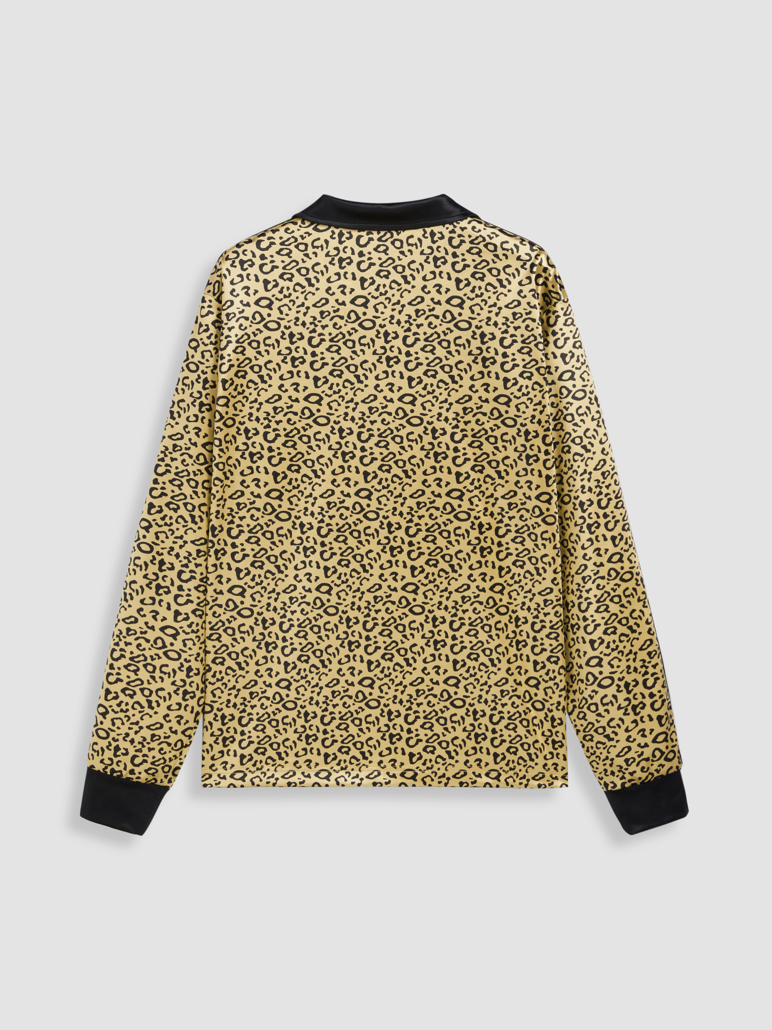 V-neck Leopard Contrasting Binding Long Sleeve Top