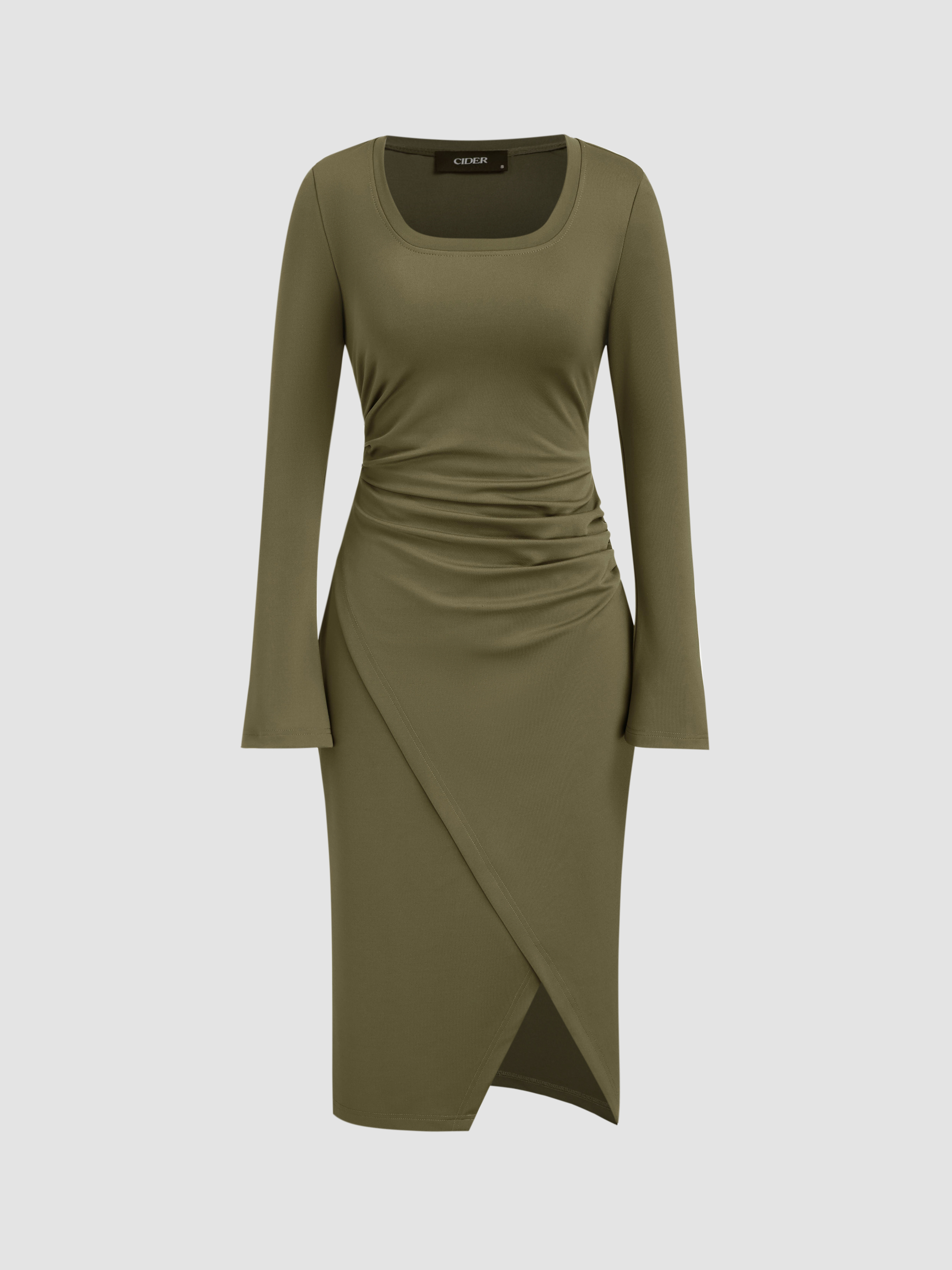 CIDER Stretch Knit Dress Casual Dressy Long Sleeve Formal Dresses | USA Cider  Dress